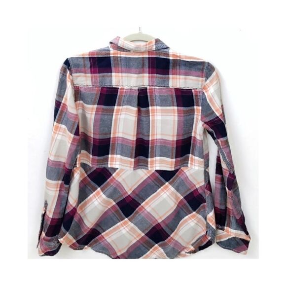 ANTHROPOLOGIE HOLDING HORSES SEAMED PLAID FLANNEL TUNIC SIZE XS - Picture 3 of 6